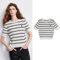 Striped Crewneck Knit Tee