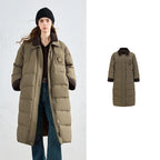 Long Quilted Collared Coat