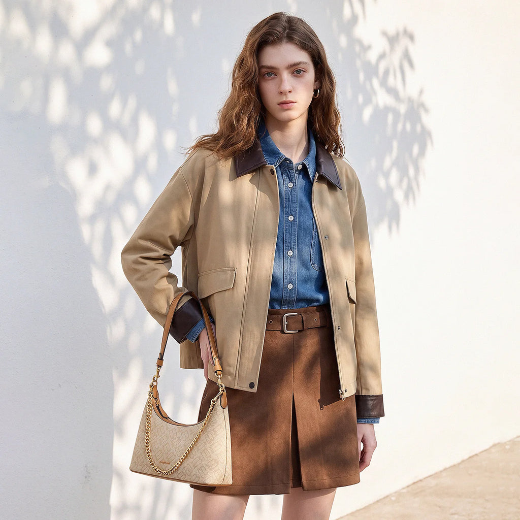 Collared Button-Front Jacket