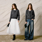 Tie-Neck Knit Cardigan
