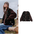 Floral Paneled Bomber Jacket