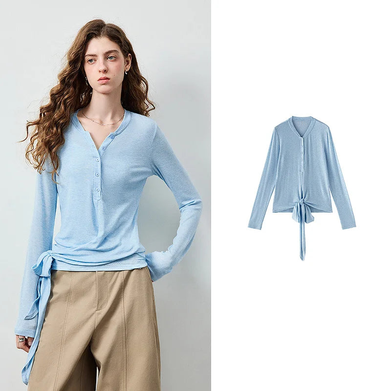 V-Neck Long-Sleeve Henley