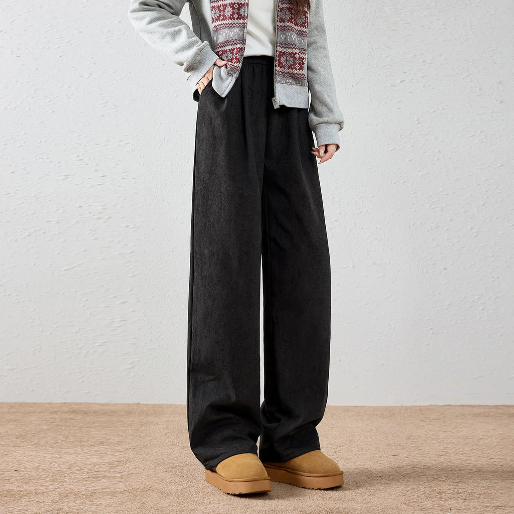 Elastic-Waist Straight-Leg Pants
