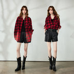Plaid Relaxed Button-Up Shirt
