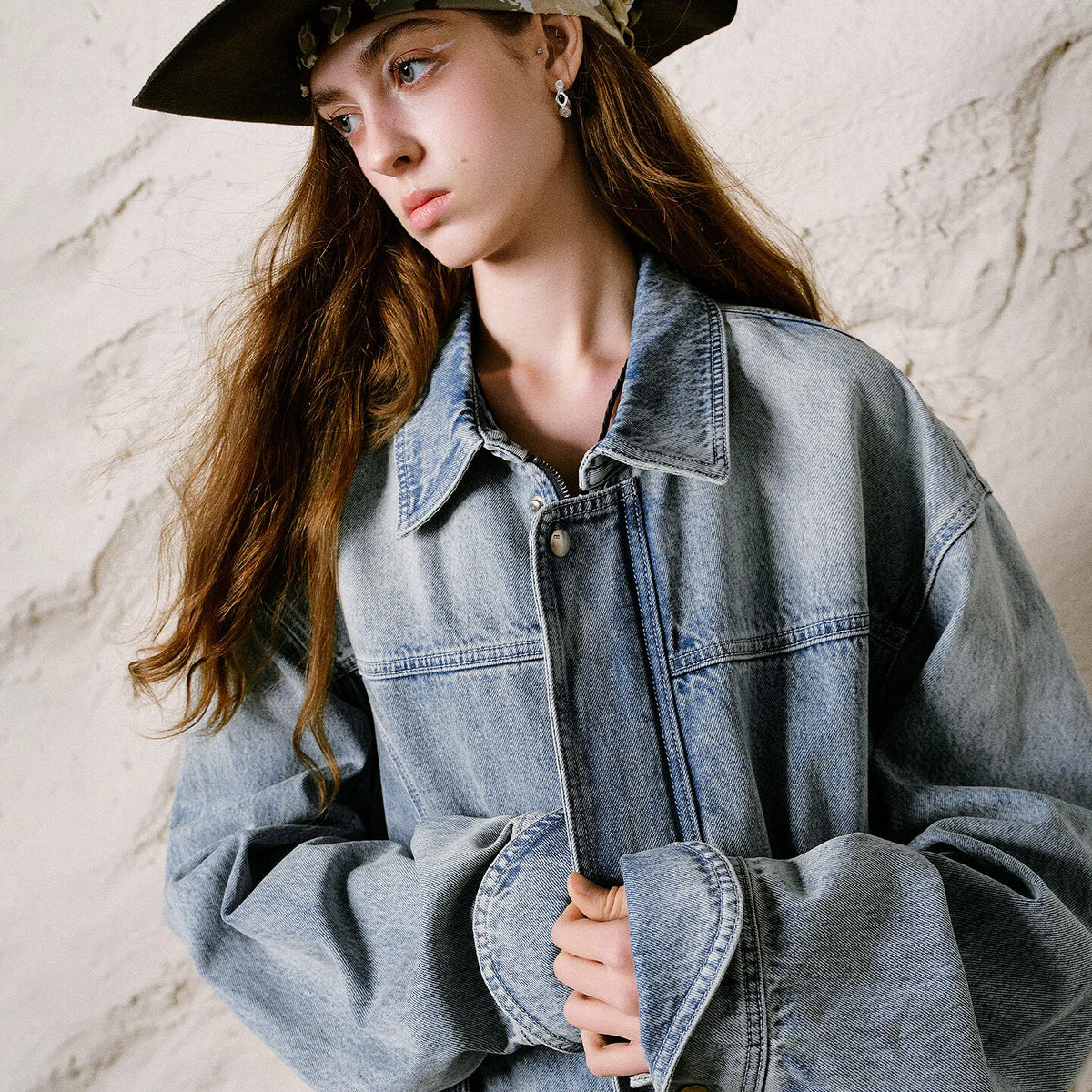 Relaxed Collared Denim Jacket