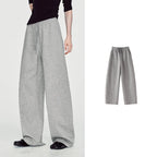 Curved-Seam Wide-Leg Sweatpants