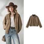 Ruffle-Trim Zip-Up Jacket