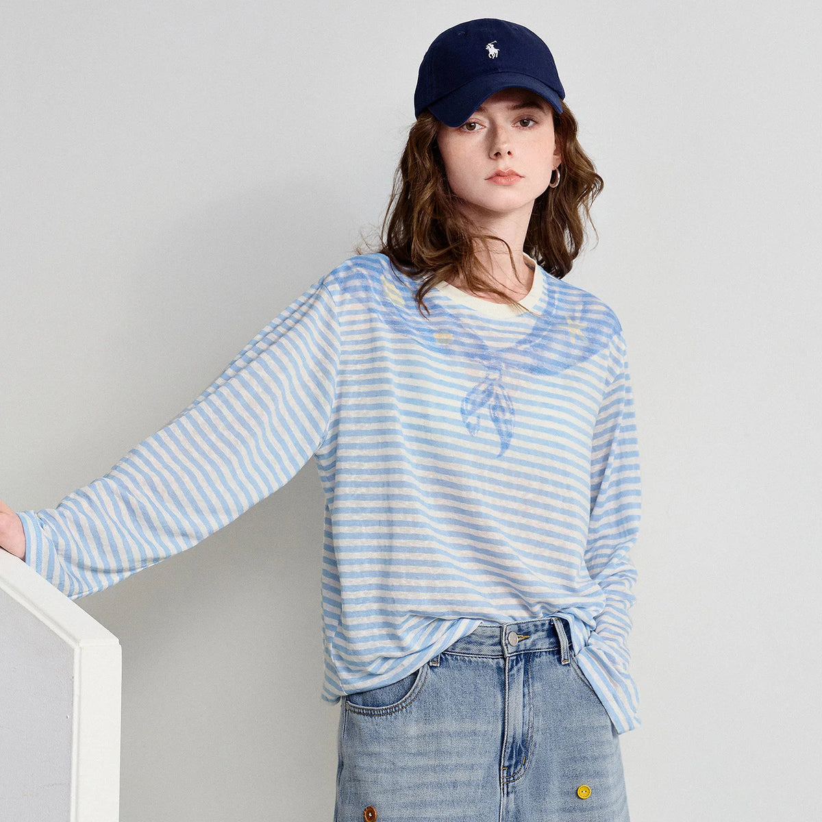 Relaxed Striped Long-Sleeve Tee