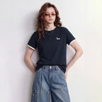 Contrast-Cuff Short-Sleeve Tee