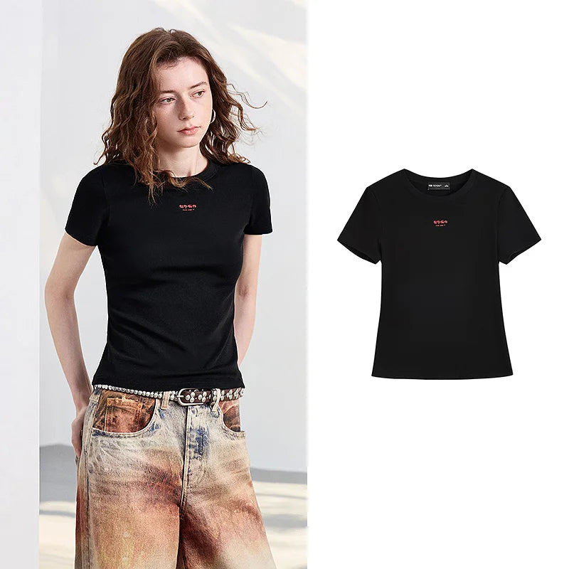 Slim Slogan Crewneck Tee