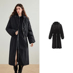Hooded Zip-Front Longline Coat