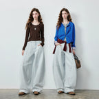 Seamed Curved-Leg Jeans