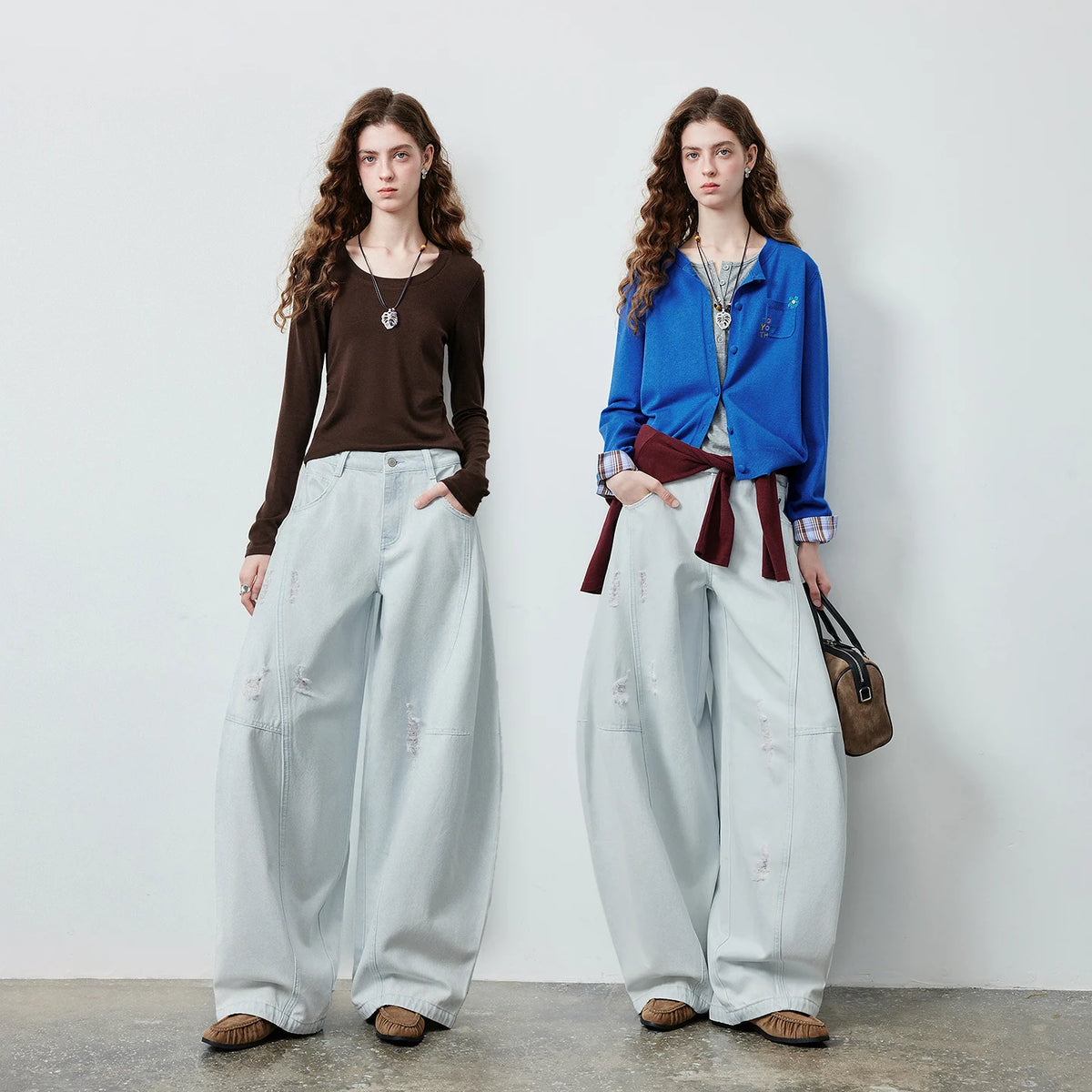Seamed Curved-Leg Jeans