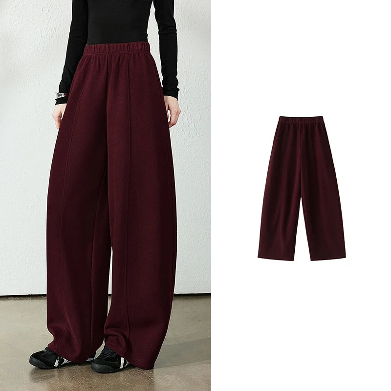 Draped Curved-Leg Pants