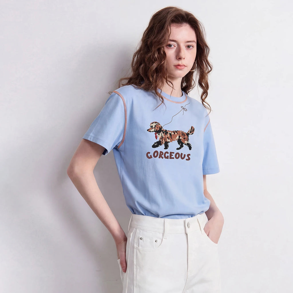 Dog Graphic Crewneck Tee