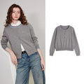 Crewneck Button Cardigan