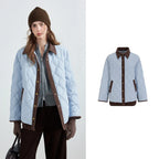 Quilted Contrast-Trim Shirt Jacket