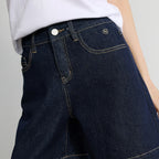 Wide-Leg Denim Shorts