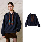 Motif-Tie Hooded Sweatshirt
