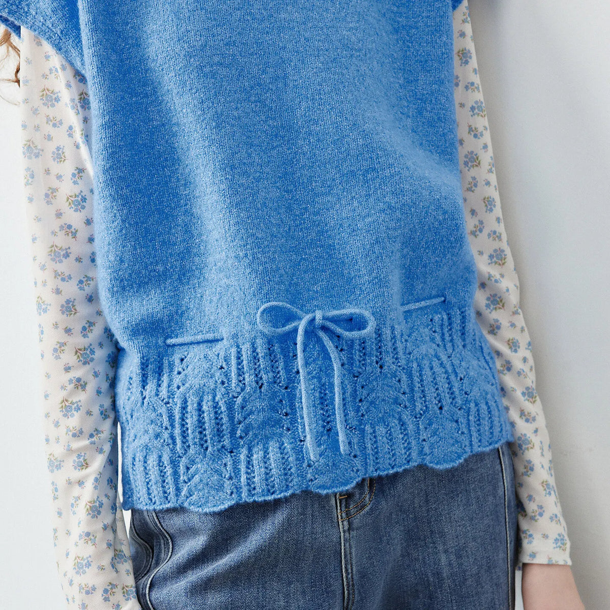 Drawstring-Hem Knit Vest