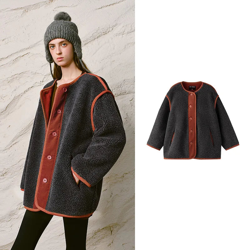 Contrast-Edge Textured Jacket