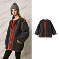 Contrast-Edge Textured Jacket