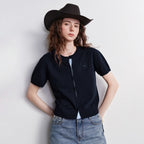 Layered-Look Short-Sleeve Cardigan