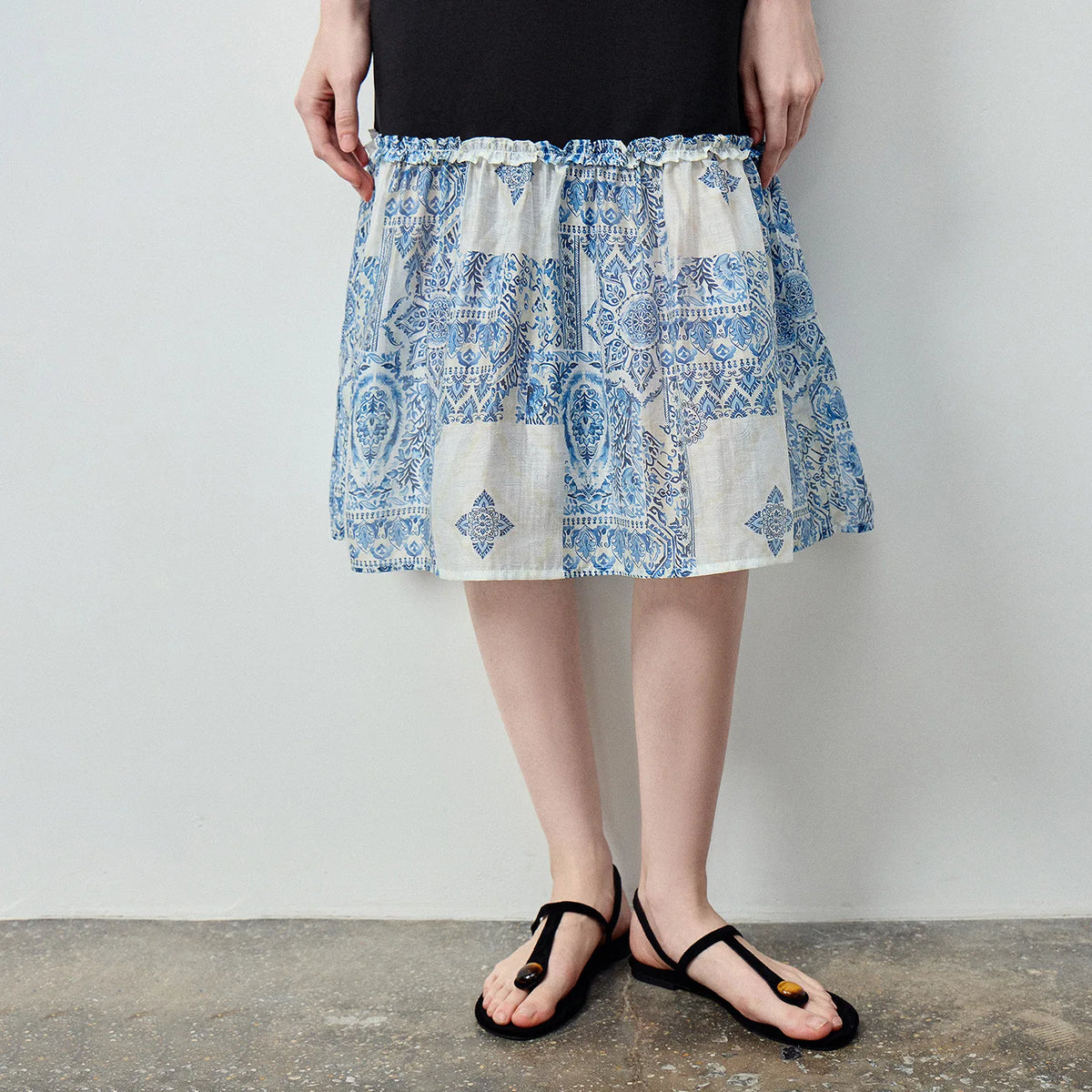 V-Neck Ruffle-Hem T-Shirt Dress