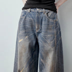 Faded Barrel-Leg Jeans