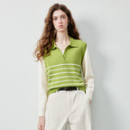 Striped Layered-Look Knit Polo