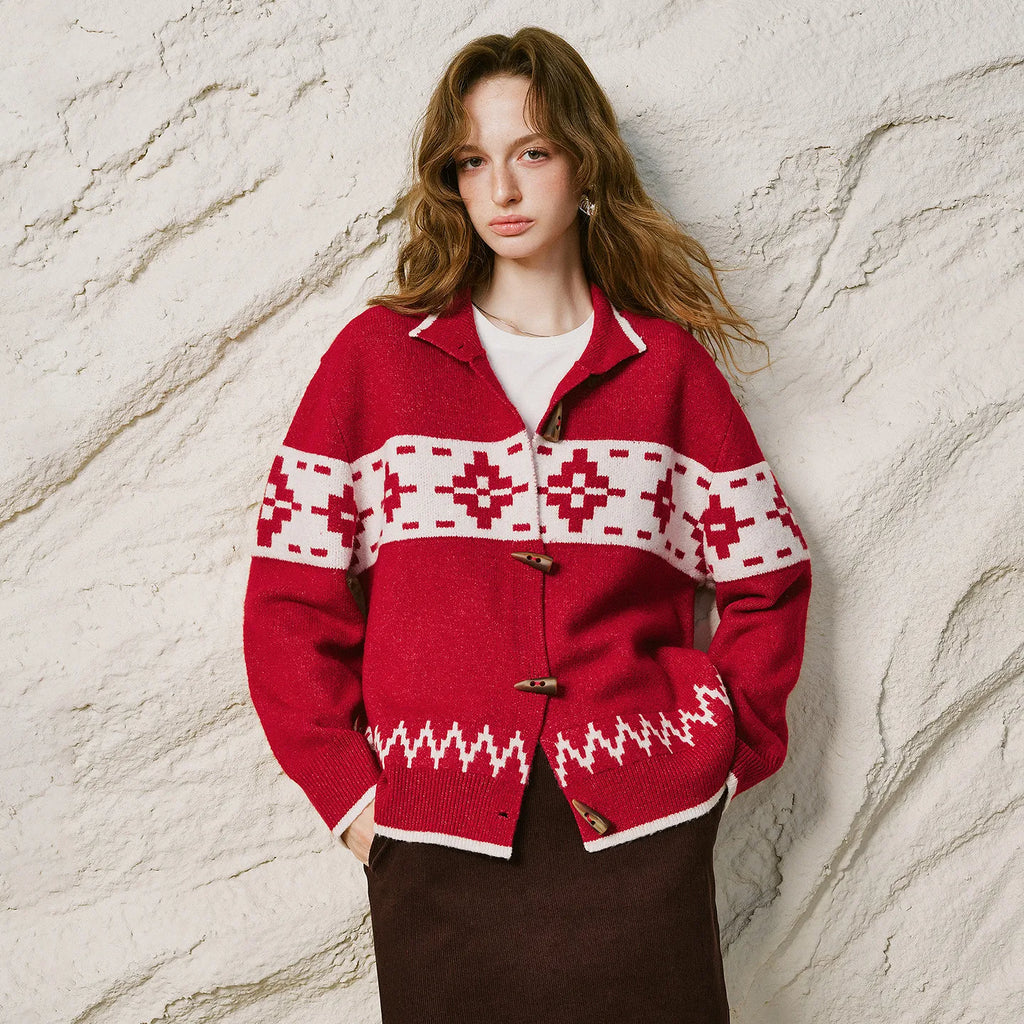 Fair Isle Toggle-Front Cardigan