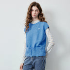 Drawstring-Hem Knit Vest