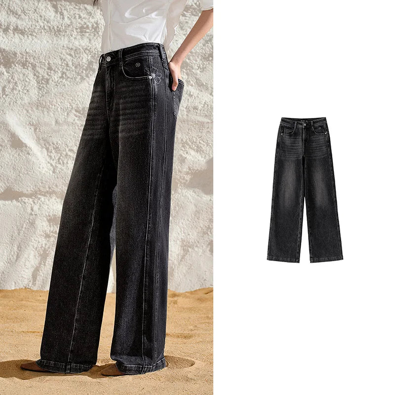 Straight-Leg Washed Jeans