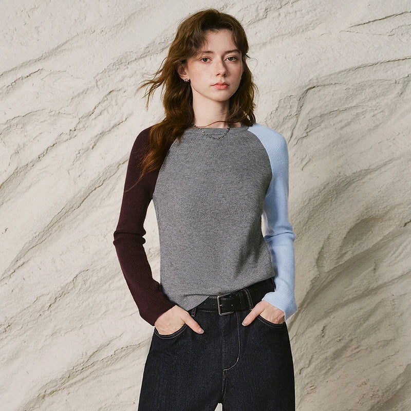Asymmetric Colorblock Sweater