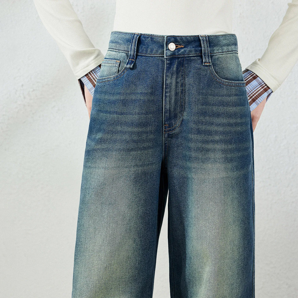 Washed Relaxed Wide-Leg Jeans