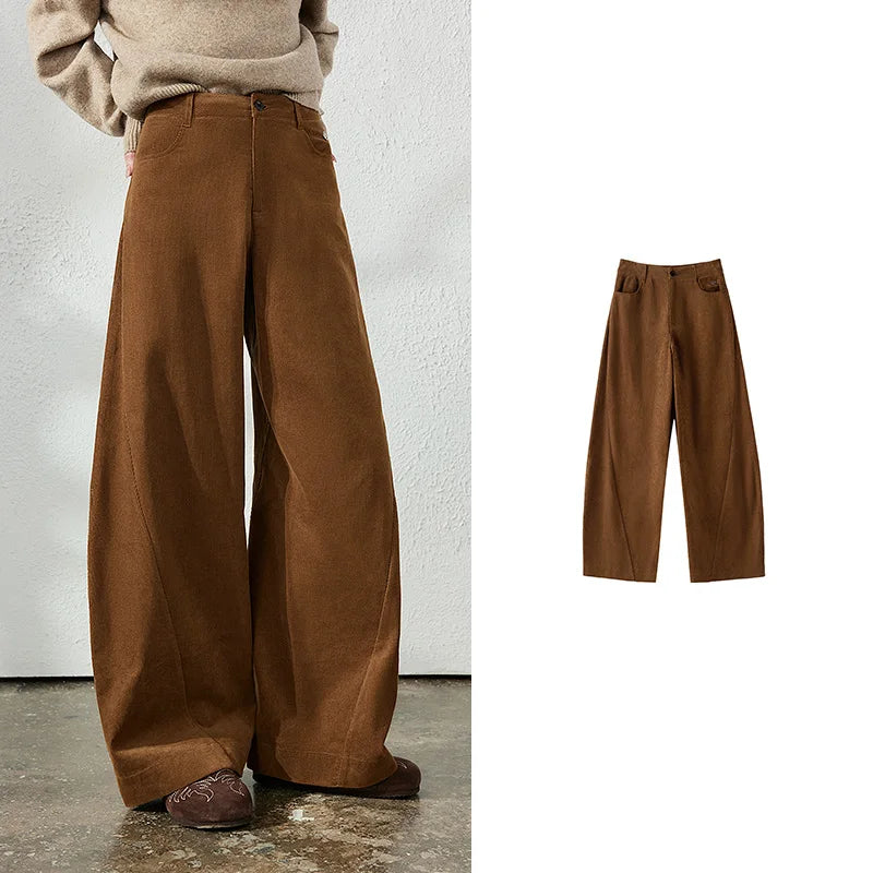 Curved-Leg Casual Pants