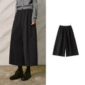 Seam-Detail Cropped Wide-Leg Pants