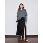 Layered-Look Crewneck Long-Sleeve Top