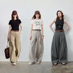 Cargo-Pocket Curved-Leg Pants