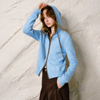 Contrast-Drawstring Hooded Cardigan