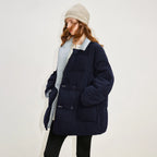 Contrast-Collar Quilted Jacket