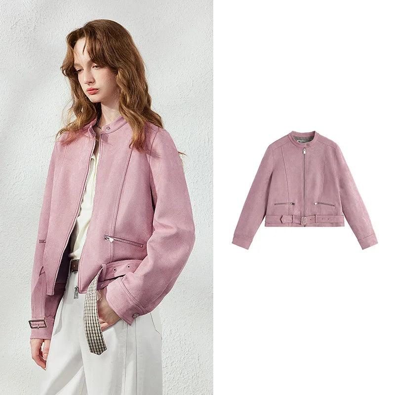 Checked-Trim Zip Jacket