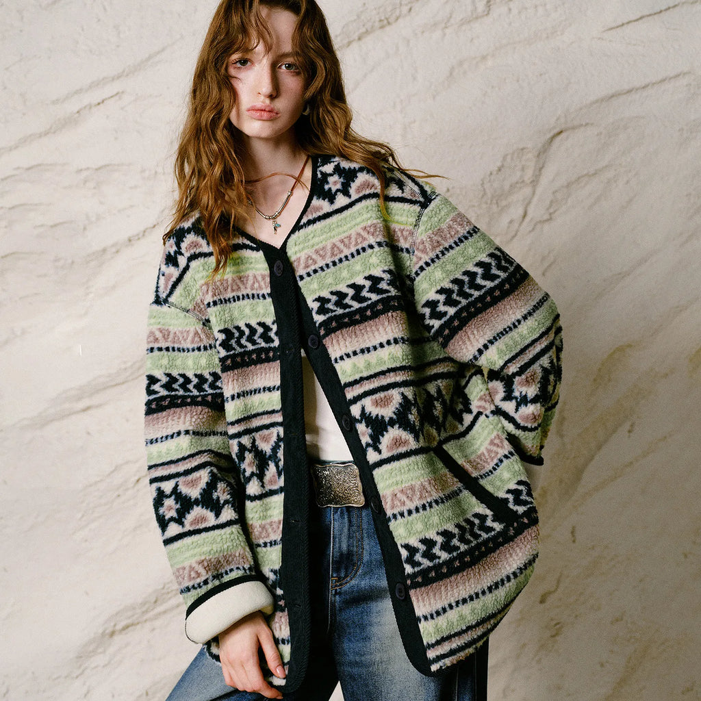 Fair Isle Button-Front Jacket