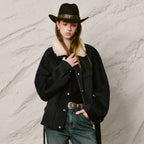 Textured-Collar Relaxed Jacket