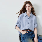 Striped Long-Sleeve Button-Up Shirt