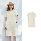 Textured Short-Sleeve T-Shirt Dress