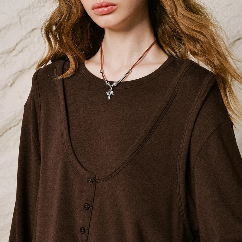 Layered-Look Henley Top