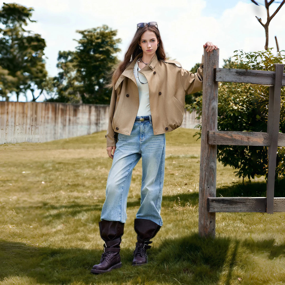 Cropped Double-Breasted Jacket