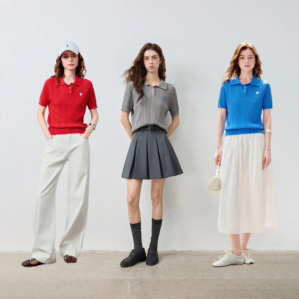 Cable-Knit Short-Sleeve Polo