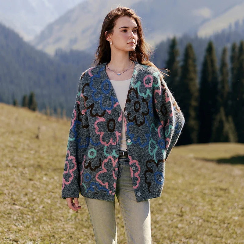 Floral V-Neck Cardigan